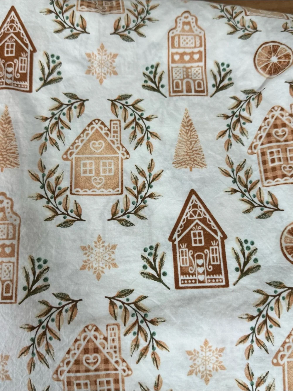 Laura Ashley Queen Sheet Set Cotton Percale Gingerbread Holiday Print Breathable